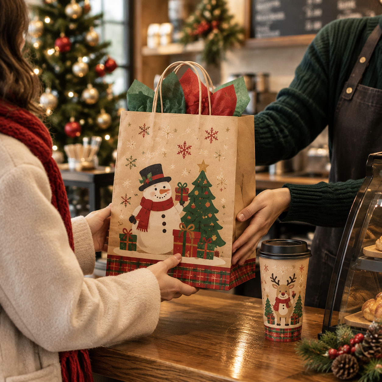 Christmas carryout bags