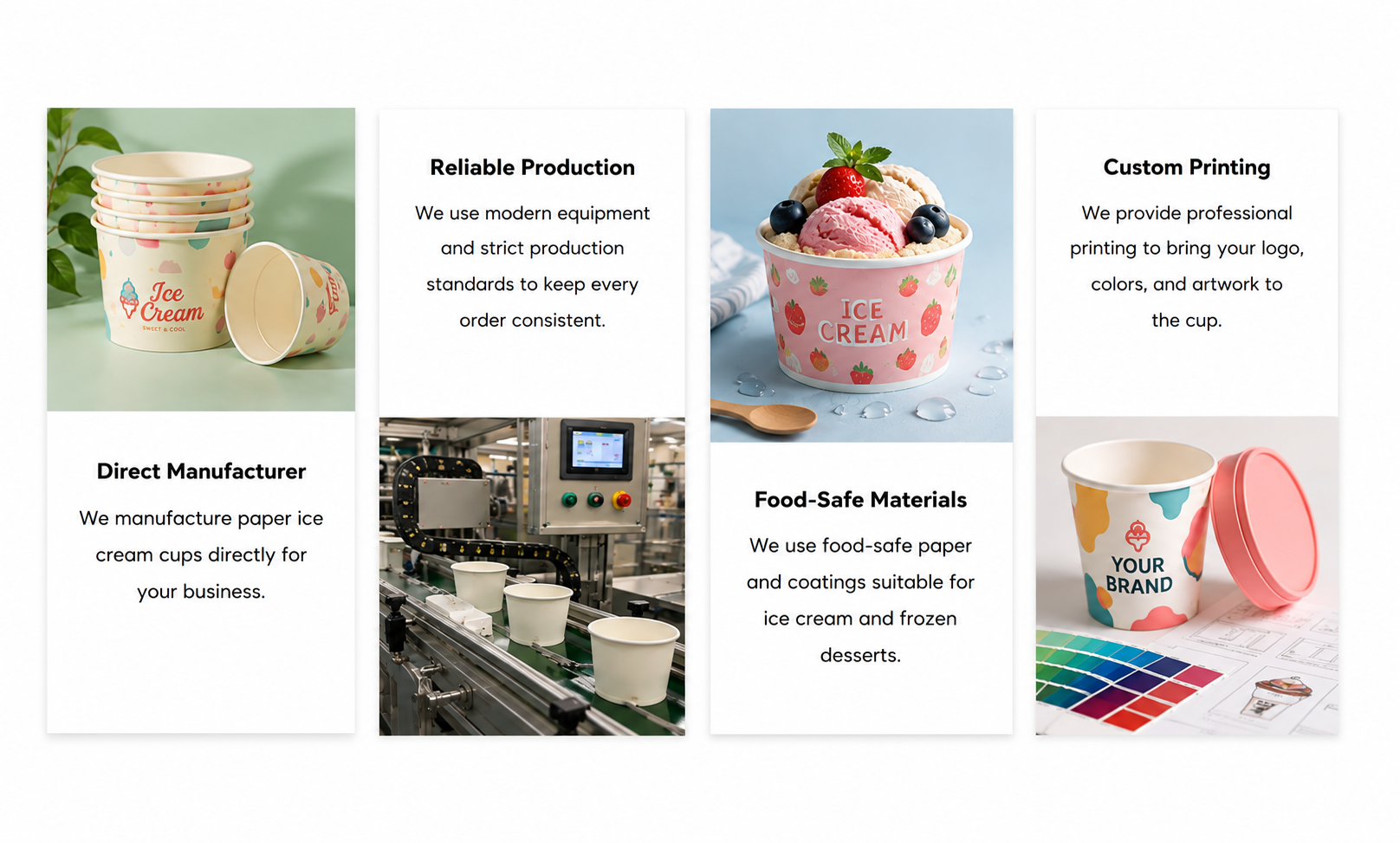 custom paper ice cream cups