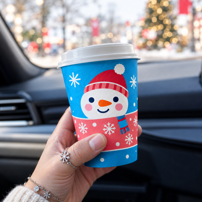 snowman Christmas cup design