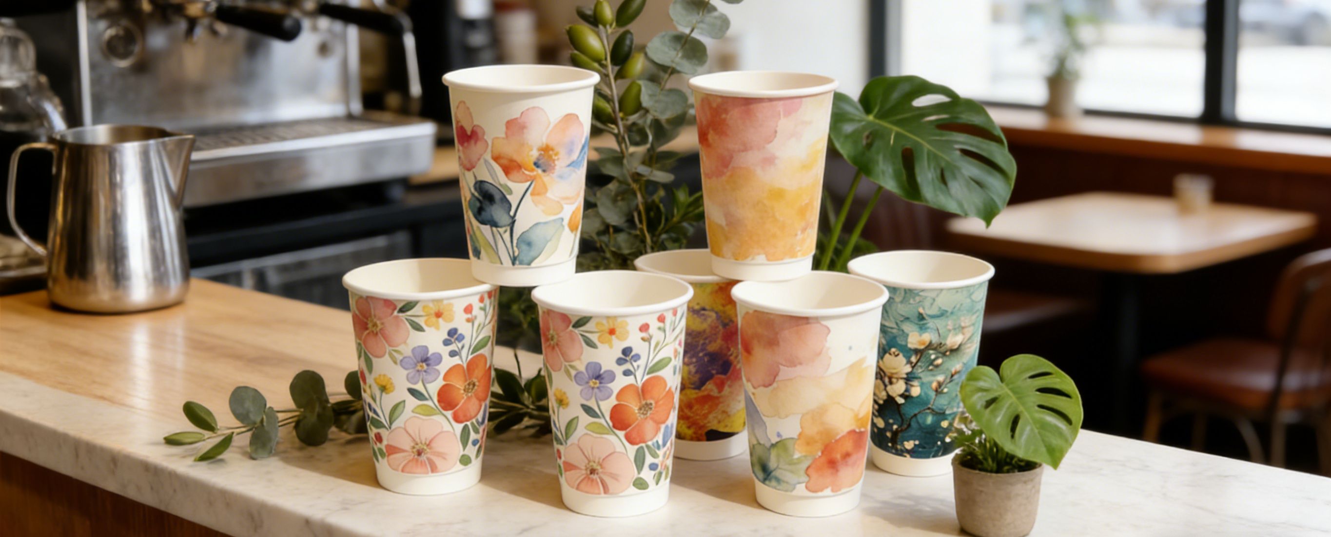 Artistic Oil Painting Paper Cup 
