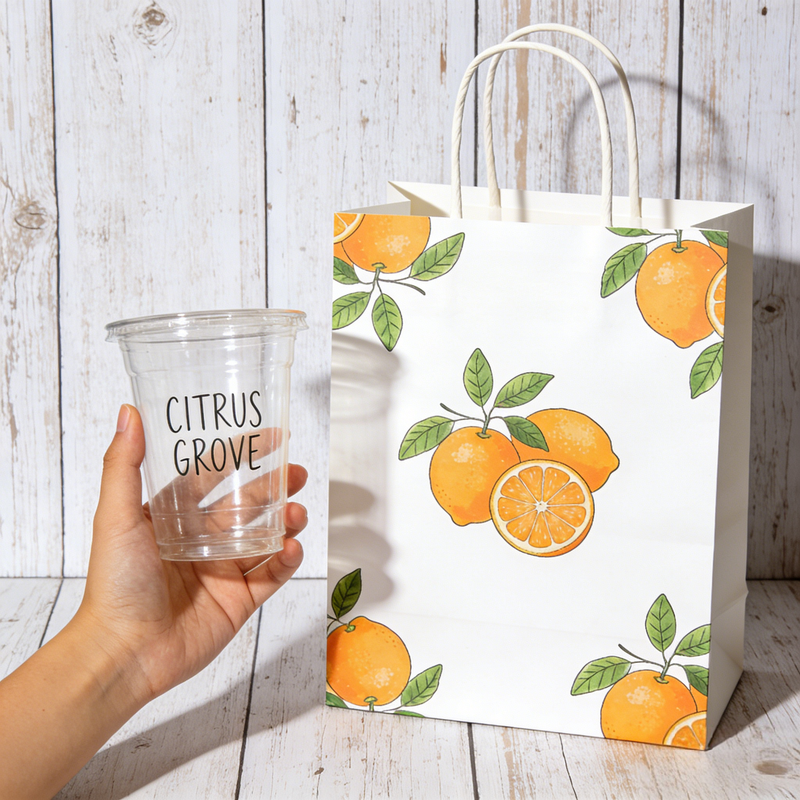 Ergonomic Grip PET Cold Drink Cup