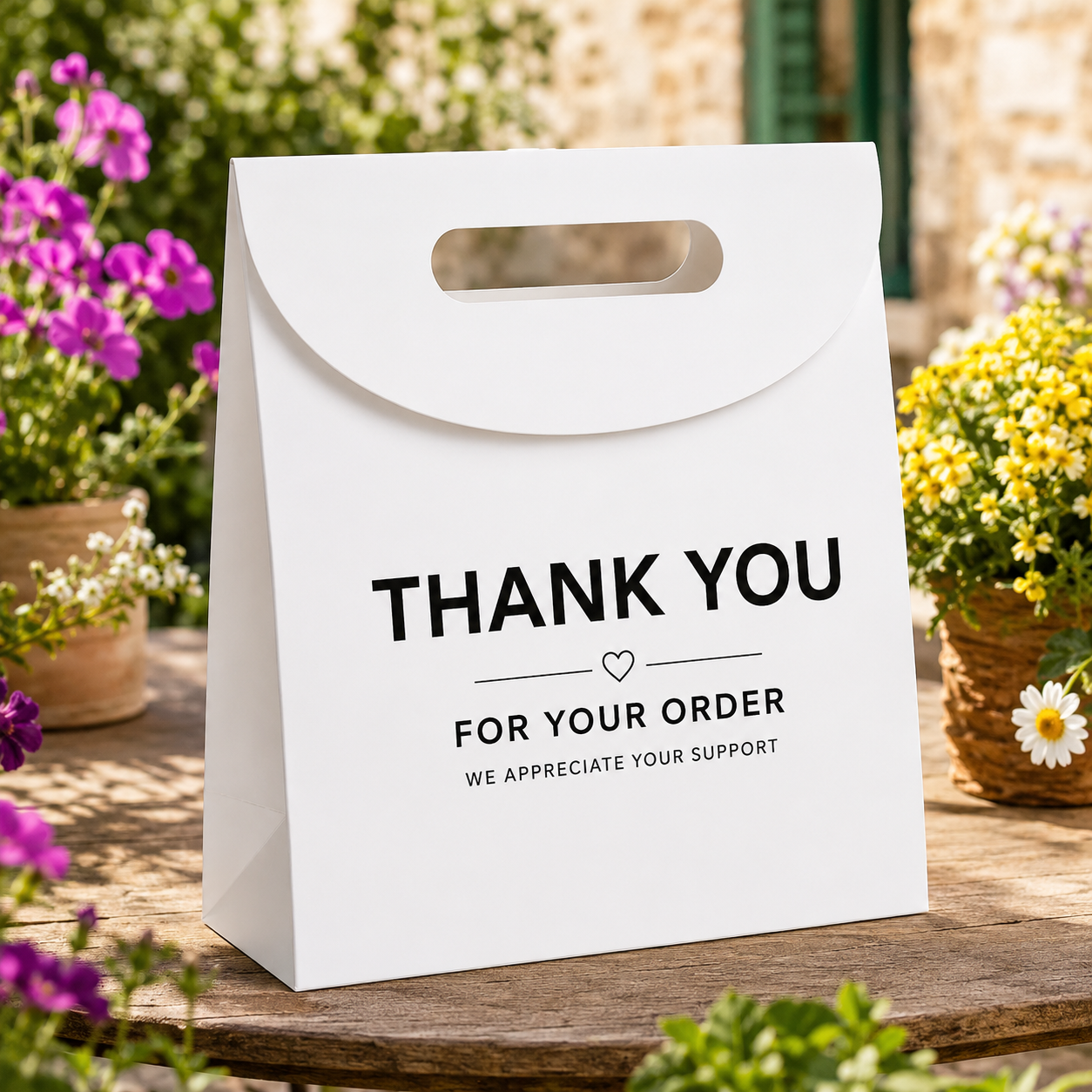 Custom Fold-Over Flap Paper Gift Bags