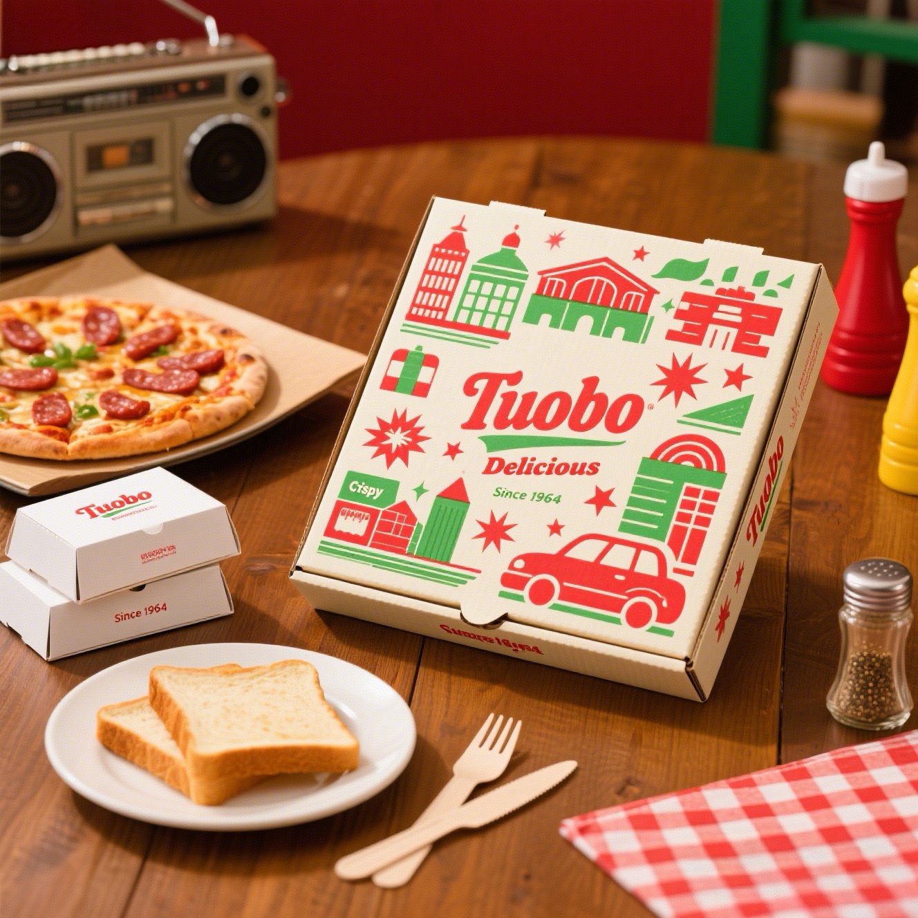 Custom Printed Pizza Boxes Paperboard Packaging Bulk Takeout Boxes With Your Logo  Tuobo