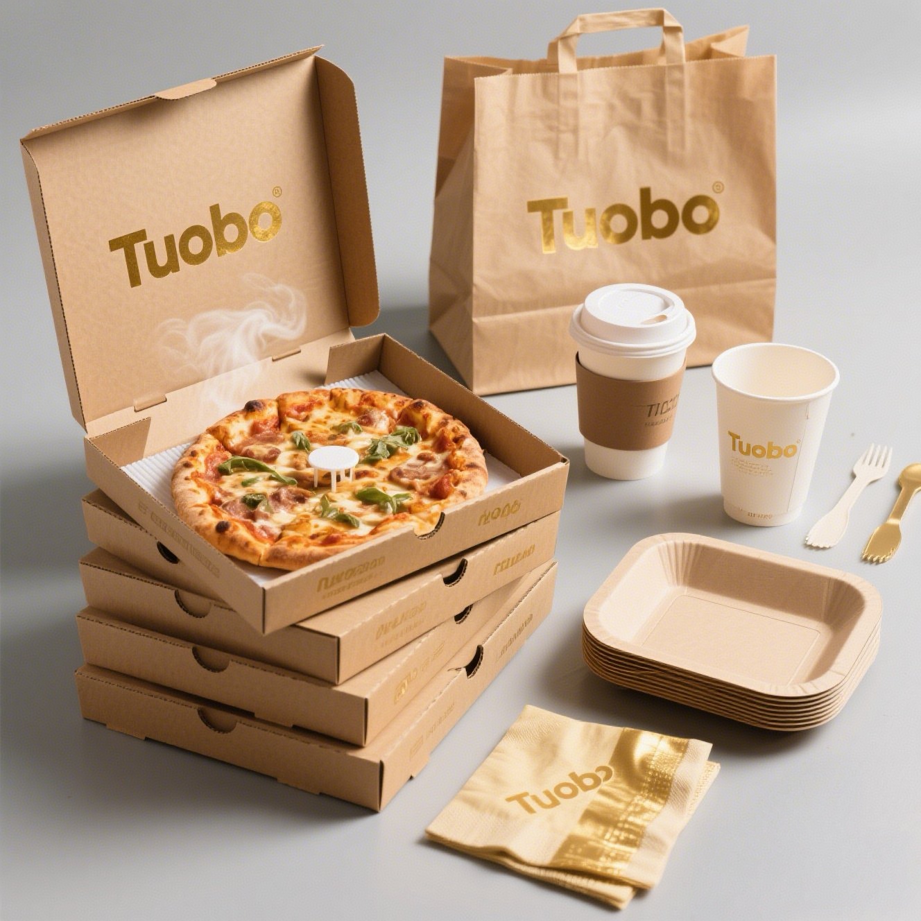 Foil Stamping PLA Printed Pizza Box