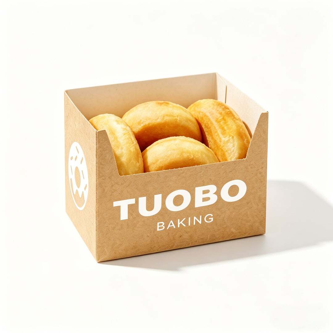 Custom logo printing kraft donut box