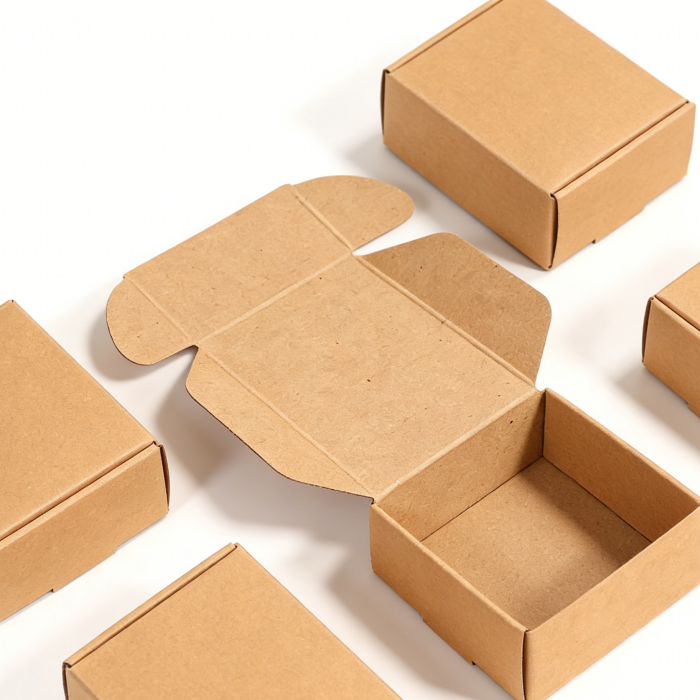 Precision die-cut kraft mailer box flat structure