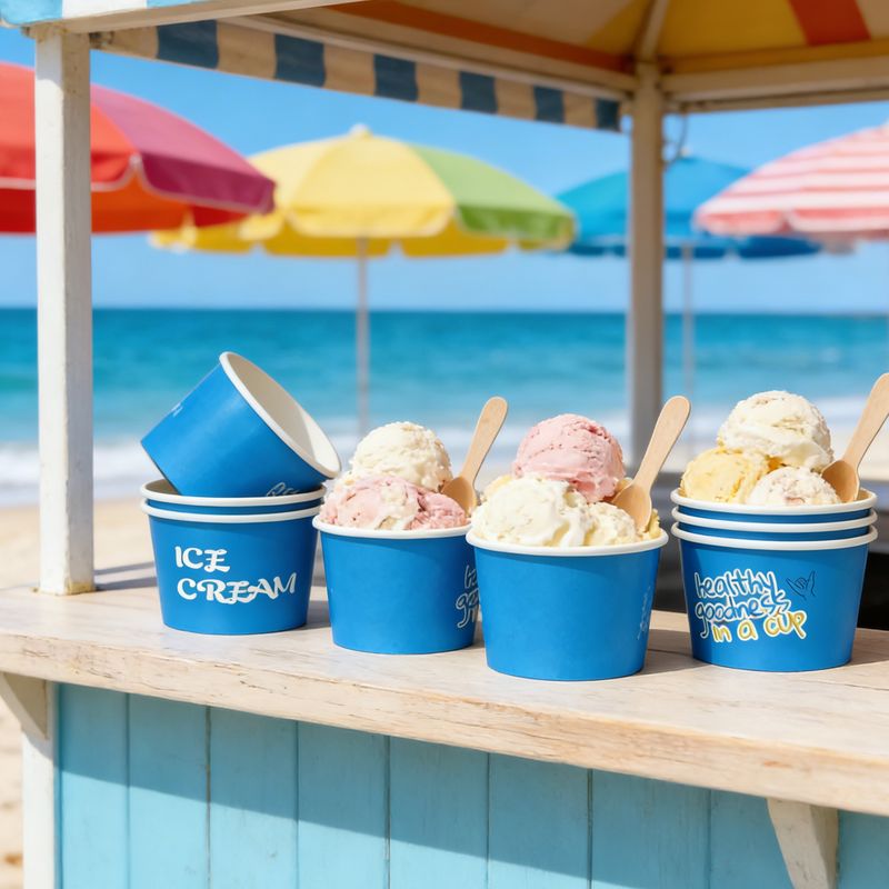 Luxury Blue Ice Cream Cups