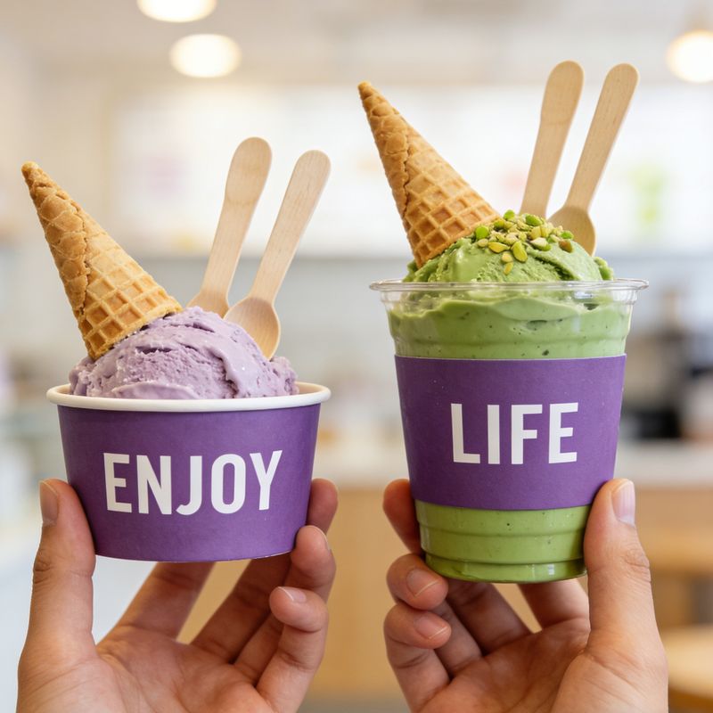 Purple Ice Cream Cups