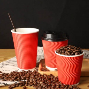 Red Paper Coffee Cups Custom