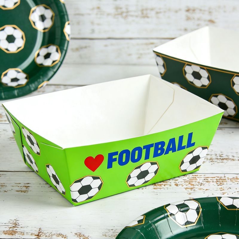 Soccer Party Trays Custom Printed Paper Serving Food Disposable Bowls | Tuobo