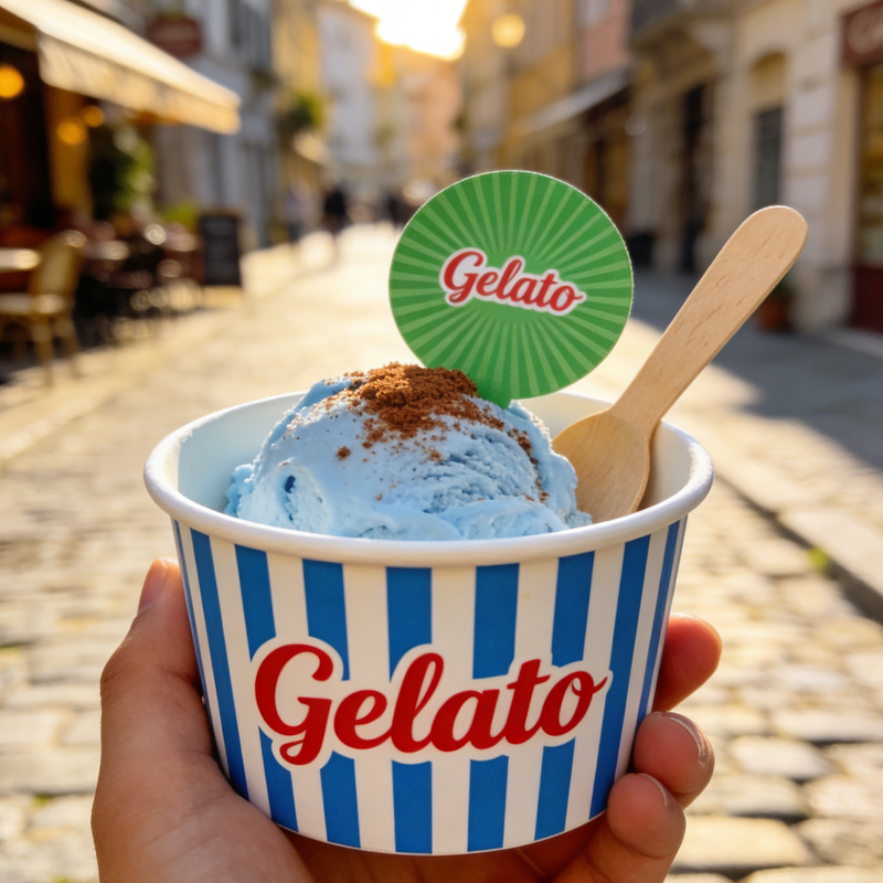 striped paper bowls real food serving scene