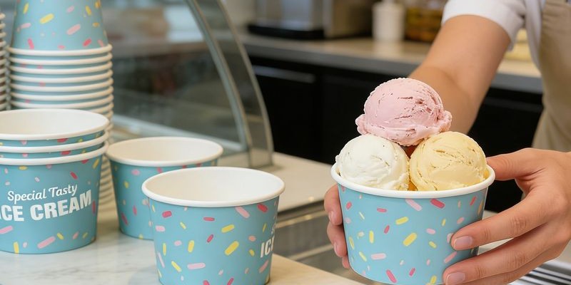 Blue Ice Cream Cups