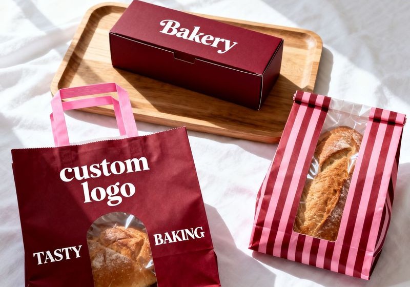 Food-Grade Paper Bags With Logo Custom Printed One-Stop Full-Color Bread Paper Boxes
