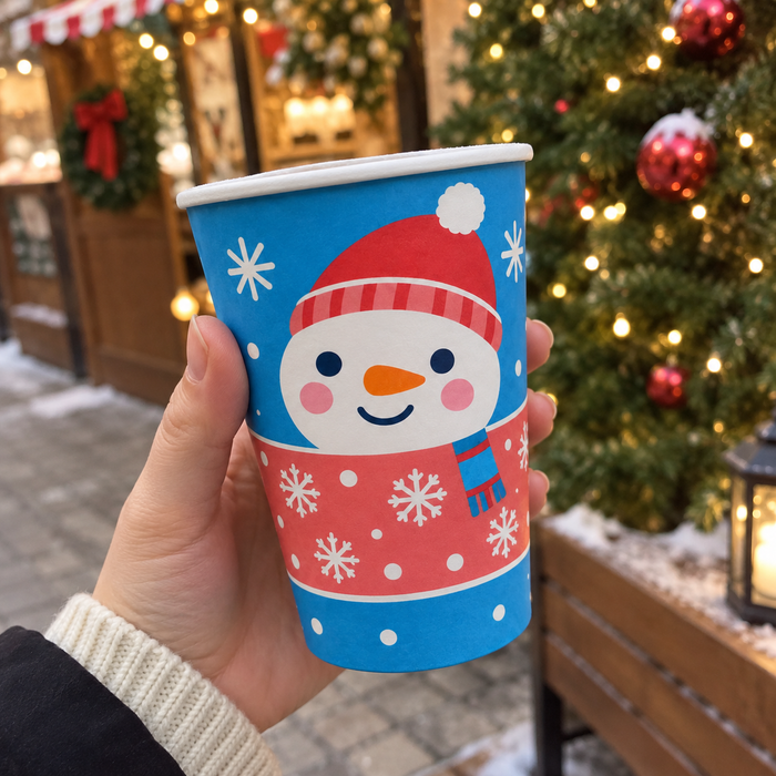 winter themed paper cup