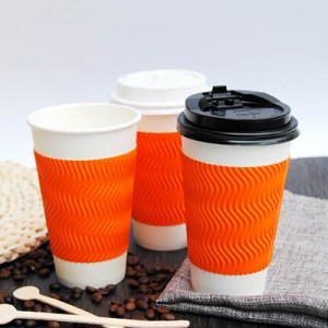 Orange Paper Coffee Cups Custom