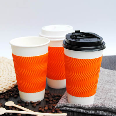 Orange Paper Coffee Cups Custom