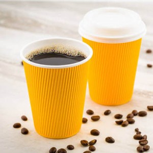 Paper Yellow Coffee Cups Custom