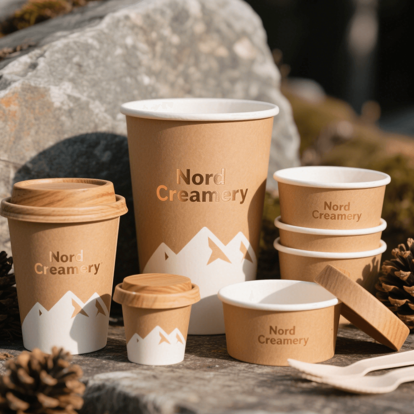 Copos de papel para sobremesa