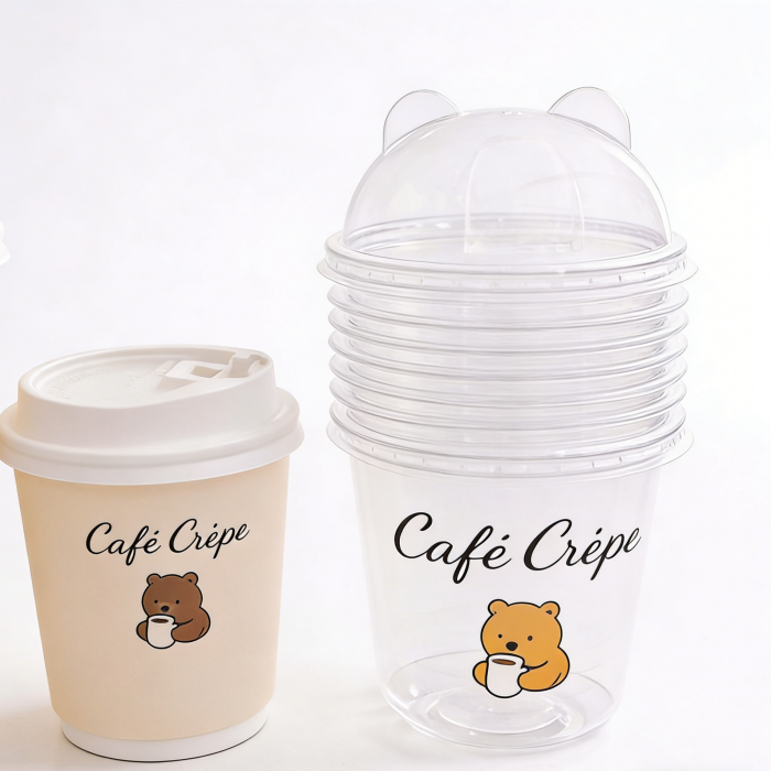 Stacked Cold Drink Cups Display