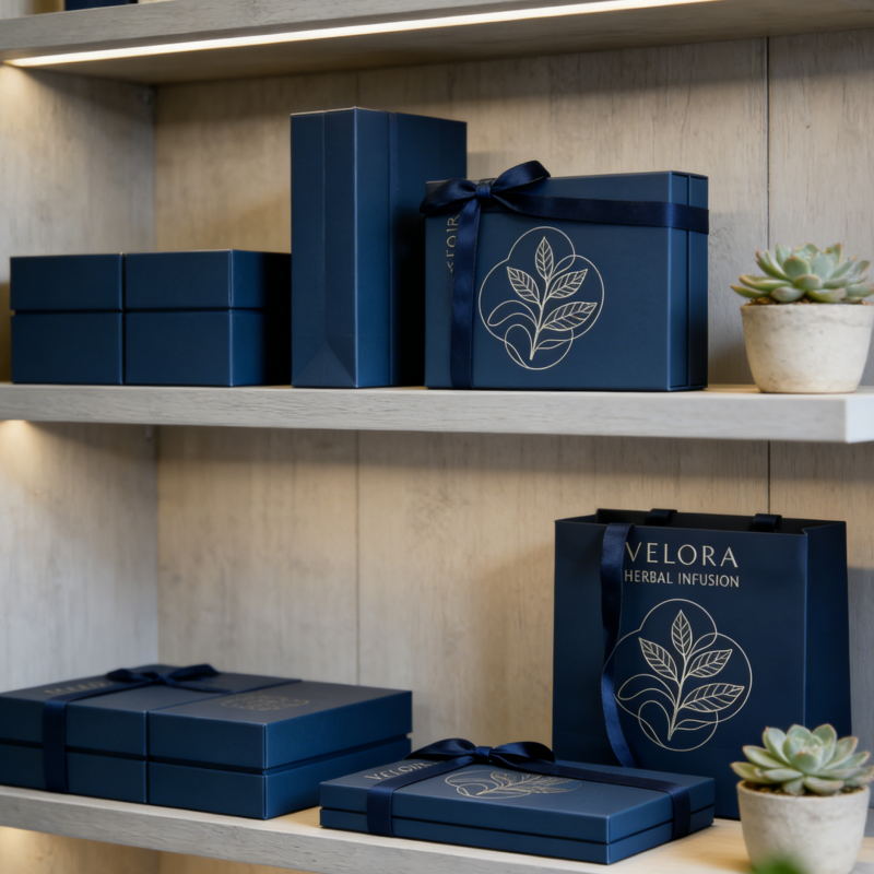 Gift Box Display in European Retail Store Shelf