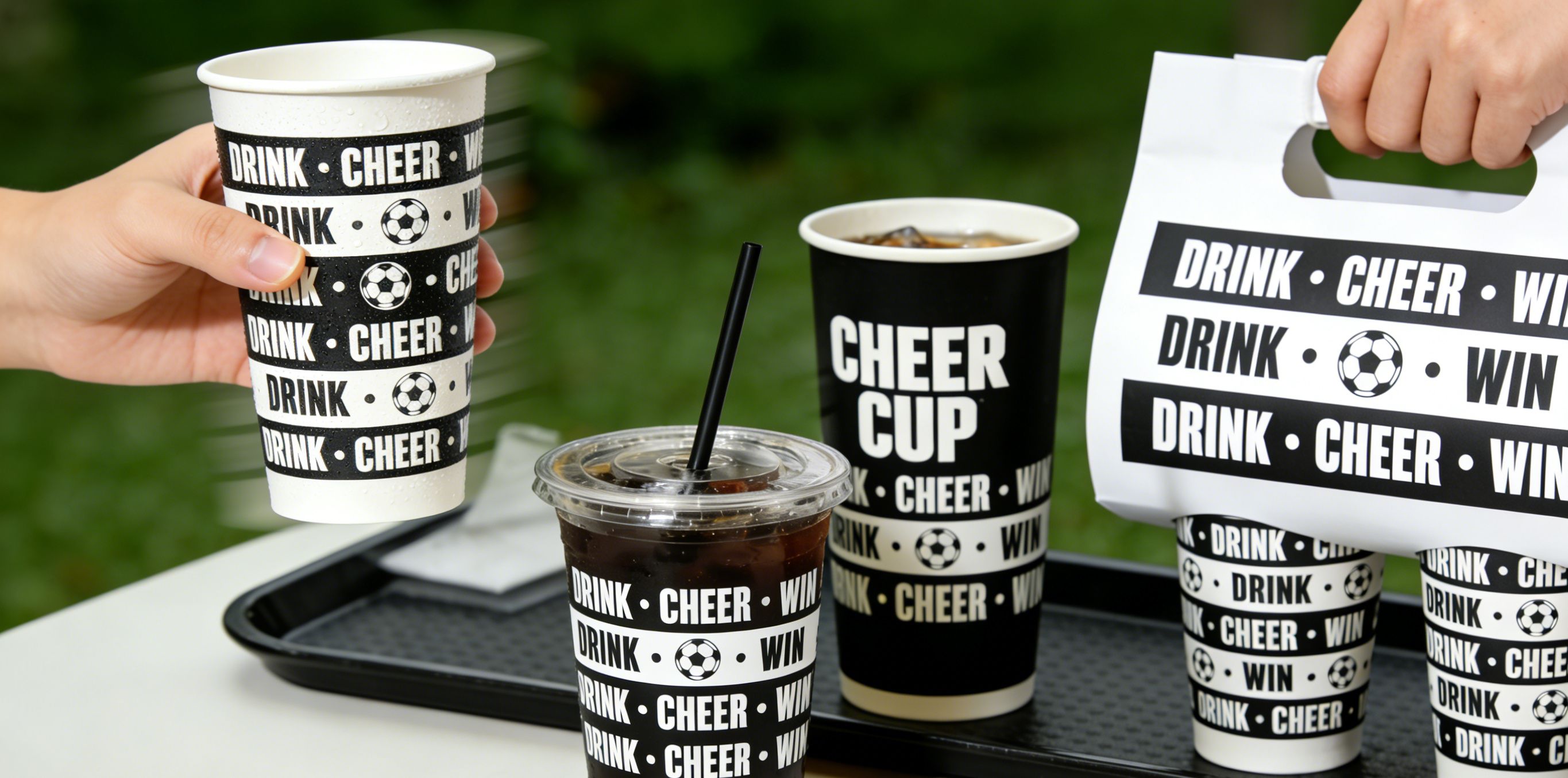 Customizable Football Themed Disposable Paper Cups